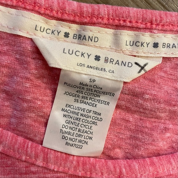 NWT Lucky Brand Pink Cotton Blend Dream Land Long Sleeve Shirt Size Small - Picture 4 of 5